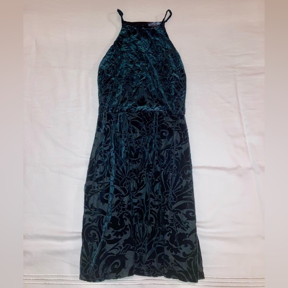 Aqua Medium Green Floral Dress - Picture 1 of 4